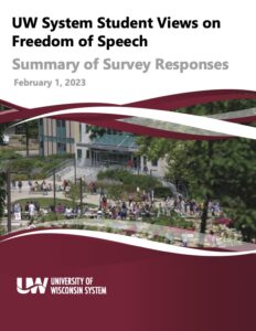 Cover of the UW System Freedom of Speech survey report